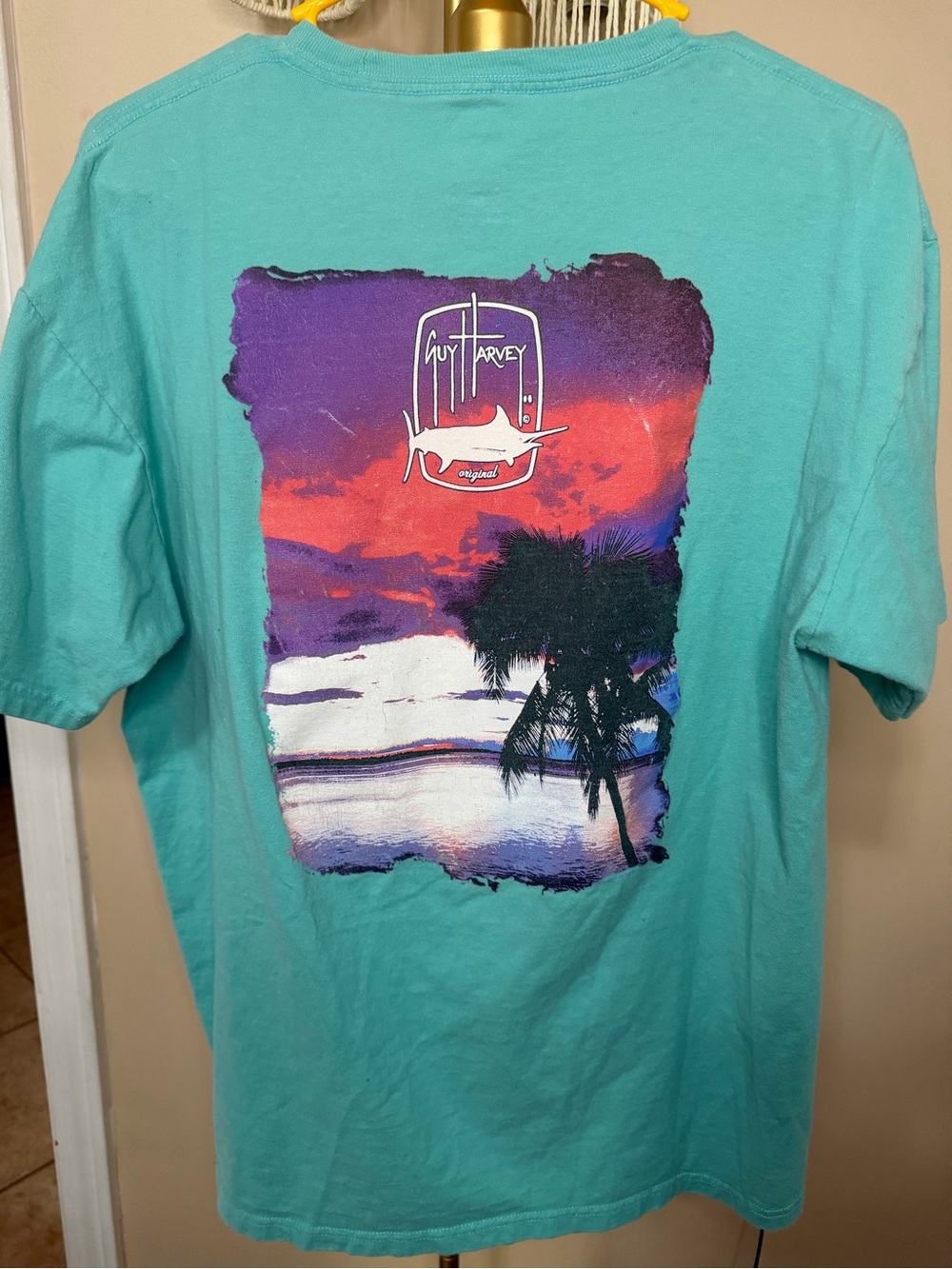 Guy Harvey Men’s Short Sleeve Tee — Aqua Blue